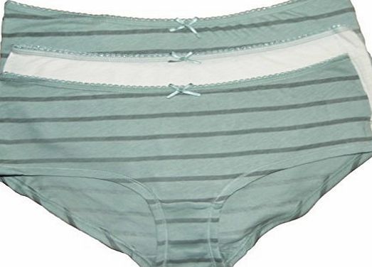 Ex-Store Ladies mixed short style Briefs Knickers pants THREE PAIRS in sizes 6-8 10-12 and 14-16 Various styles (Size 10-12, Style 1)