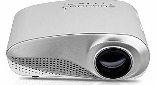 Excelvan HD LED Projector LED/LCD Portable Mini Multimedia Projector AV /USB/VGA/HDMI/SD Home Theater480*320 for DVD PC USB Flash (White)