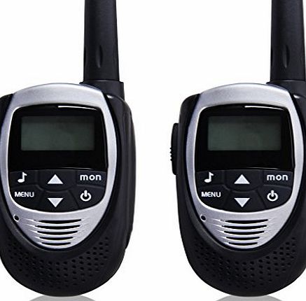 New 8 Channel Twin Walkie Talkies UHF400-470MHZ 2-Way Radio 3KM Range with LCD Backlight, Black&White
