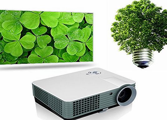 Excelvan Speakers Built-in Projector, DVB-T HD LED Projector 2000 Lumens Multimedia Home Theater LCD Projector UK Plug