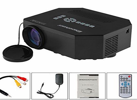 Excelvan UC30 1080P 480*320 Multimedia Portable Mini LED/LCD Home Entertainment Theater Projector with USB/SD/VGA/HDMI/AV/Micro USB - Black
