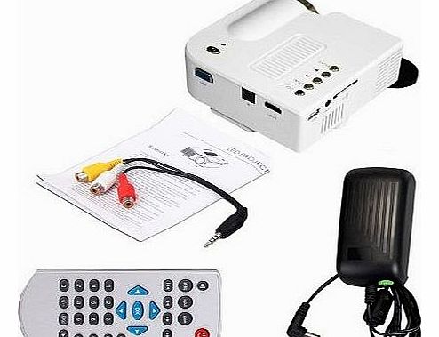 WMicroUK Portable HD LED Projector Cinema Theater PC&Laptop VGA/USB/SD/AVHDMI input white