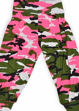 Exciteclothing Girls Camo Print Harem Trousers Kids Costume Pants New Child Age 7-13 Years