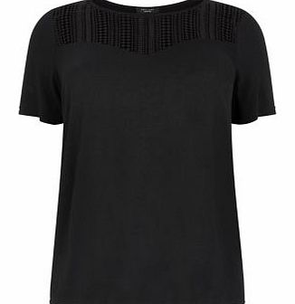 Exclusives Inspire Black Crochet Yoke T-Shirt 3286267