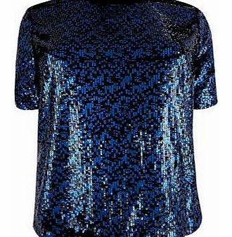 Inspire Blue Sequin T-Shirt 3235025