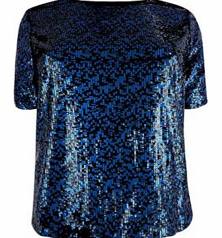 Inspire Blue Sequin T-Shirt 3235028