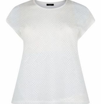 Inspire Cream Diamond Lace Front T-Shirt 3282762
