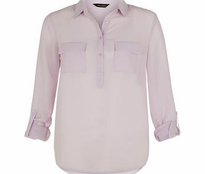 Exclusives Lilac Popcorn Textured Long Sleeve Blouse 3349826