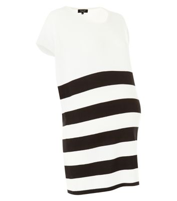 Maternity White Knitted Stripe T-Shirt 3194696