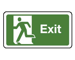 exit man symbol left signs