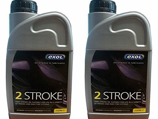 EXOL 2 x 1LTR Exol 2 Stroke Oil - 2T chainsaw scooter moped strimmer hedge trimmer two stroke oil