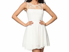 White cut-out pattern dress