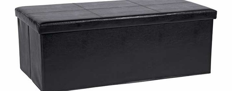 Extra Large Leather Effect Ottoman with