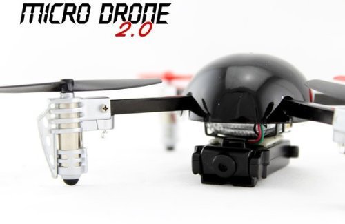 Remote Control Flying Quadricopter Micro Drone 2.0 with Video Camera Module- Black