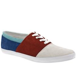 F Troupe Male Multi Colour Shoe Fabric Upper in White and Red