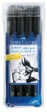 Faber-Castell Pitt Artists Pen 4pc Manga Black Set