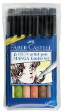 Faber-Castell Pitt Artists Pen 6pc Manga Kaoiro Set