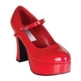 fabfancydress Red Patent Dolly Shoes Small/Medium