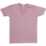 American Apparel - Fine Jersey Short Sleeve V-Neck, Light Pink, XL