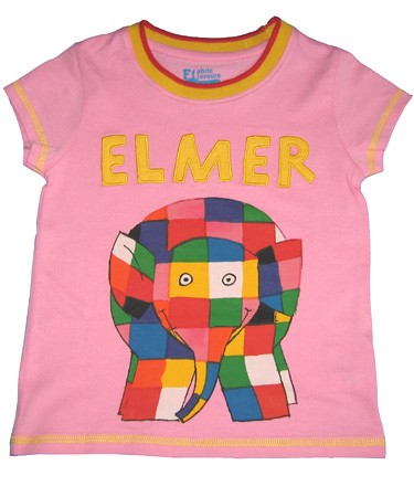 Fabric Flavours Elmer The Elephant Candy Floss Pink T-Shirt