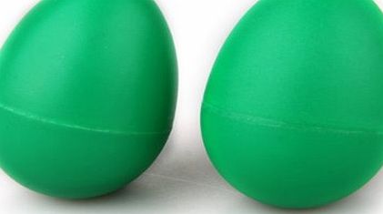 FACILLA 2 Plastic Green Egg Maraca Rattles Shaker Percussion Kid Musical Toy