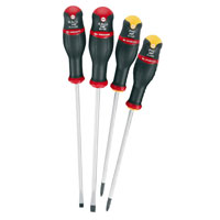 Facom 4 Piece Protwist Long Blade Mixed Slotted and Phillips Screwdriver Set