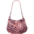 Facondini Pink Reptile Print Patent Leather Hobo bag
