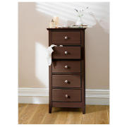 5 drawer Tall chest, Chocolate
