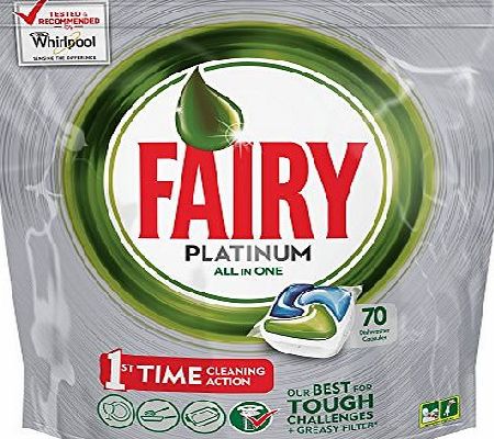 Fairy Platinum All-in-One Dishwasher Tablets - 70 Tablets