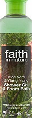 Faith In Nature  Aloe Vera Shower Gel amp; Foam Bath plus Bamboo Flannel