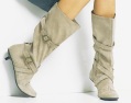 FAITH suede double buckle detail boot