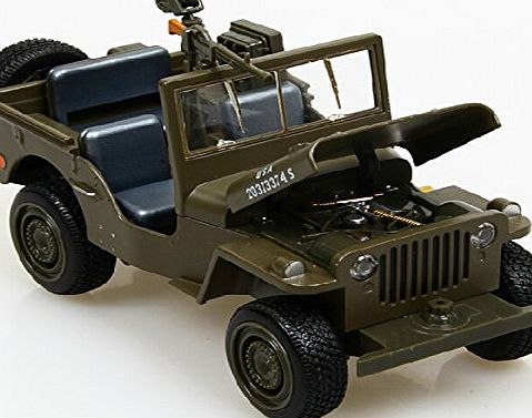 Fajiabao Pullback WILLYS Army Jeep Toy Car Metal Car Model with Light and Sound (style A)