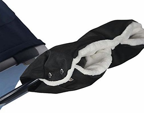 FakeFace Mummy Life Easier Pushchair Hand Muff Baby Infant Stroller Pram Handlebar Waterproof Windproof Cover Mitten Hand Warmer Gloves Thick Fleece Anti-Freeze Gift