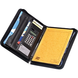 Falcon A4 Zip around conference folder with calculator