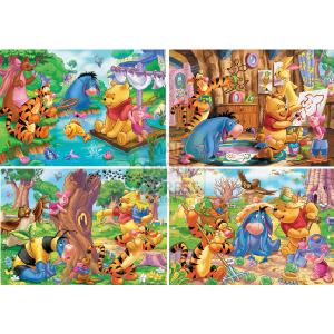 Jumbo Winnie The Pooh 4 in a Box 12-16-20 and 24 Piece Jigsaw Puzzles