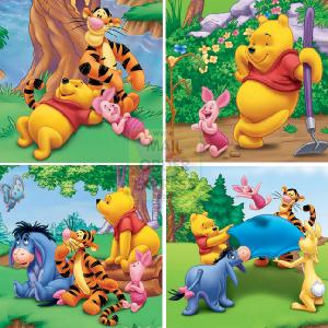 Jumbo Winnie The Pooh 4 in a Box 4-6-9 and 16 Piece Jigsaw Puzzles