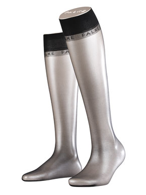 Ladies 1 Pair Falke Shelina 12 Denier Ultra Transparent Knee Highs With Shimmer And Sensitive Top In