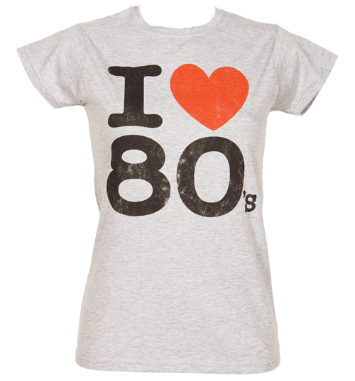 Grey Ladies I Heart The 80’s T-Shirt from