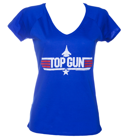 Ladies Top Gun Maverick V-Neck T-Shirt from Fame
