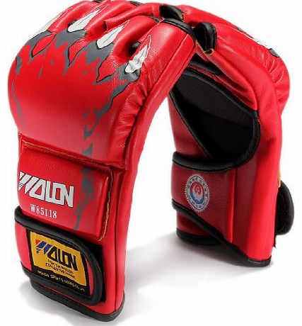 FamilyMall MMA Grappling Boxing Mitts Leather Gloves W85118