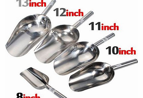 Famliymall 5X 12oz(10inch) Stainless Steel Party Buffet Sweet Candy Sugar Flour Pet Dog Food Bar Ice Scoops