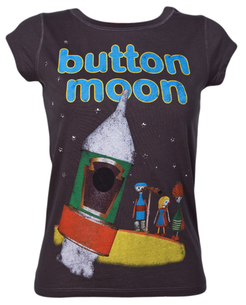 Ladies Classic Button Moon T-Shirt from Famous