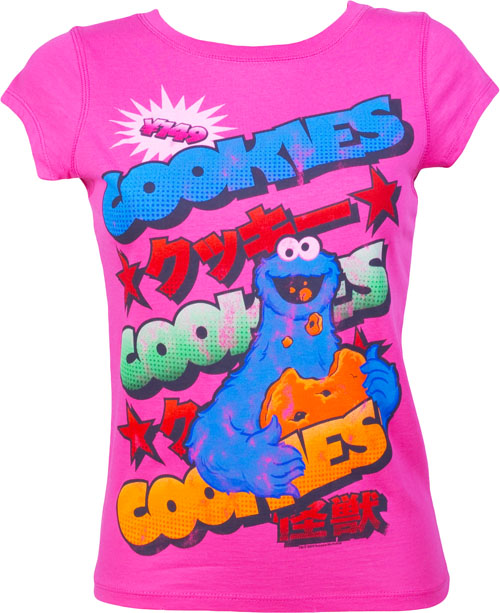 Famous Forever Ladies Japanese Sesame Street Cookie Monster T-Shirt from Famous Forever