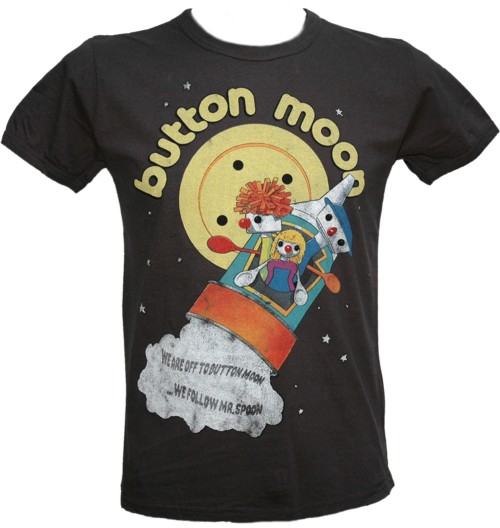 Men` Charcoal Button Moon T-Shirt from Famous Forever
