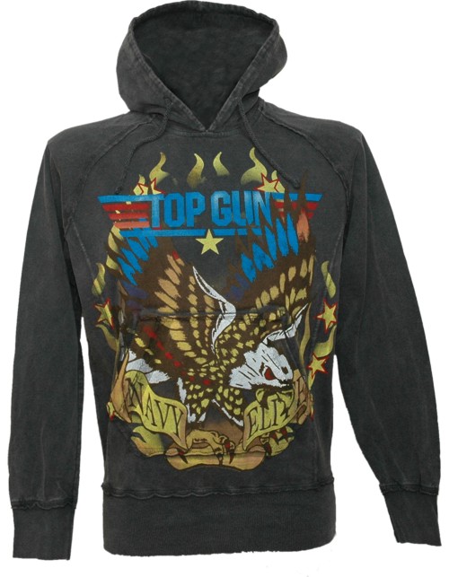 Men` Charcoal Top Gun Navy Elite Hoodie from Famous Forever