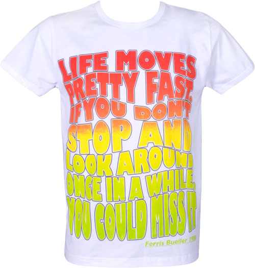 Men` Ferris Bueller Life Moves Pretty Fast T-Shirt from Famous Forever