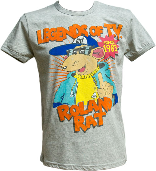 Men` Marl Grey Roland Rat Legends Of TV T-Shirt from Famous Forever