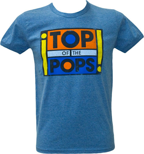 Men` Vintage Blue Top Of The Pops Logo T-Shirt from Famous Forever