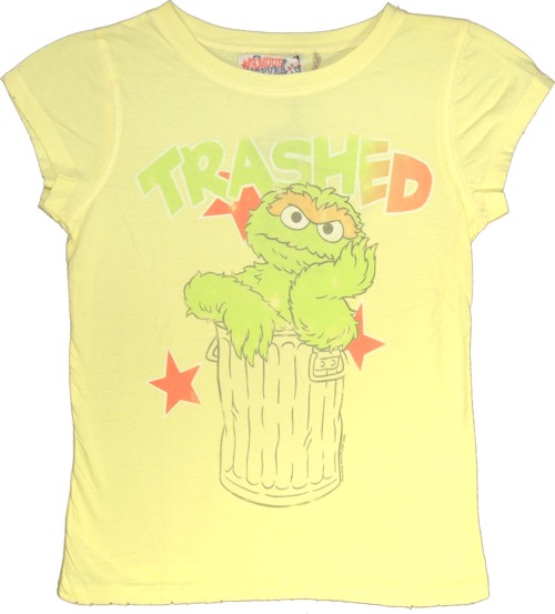 Trashed Ladies Oscar Sesame Street T-Shirt from Famous Forever