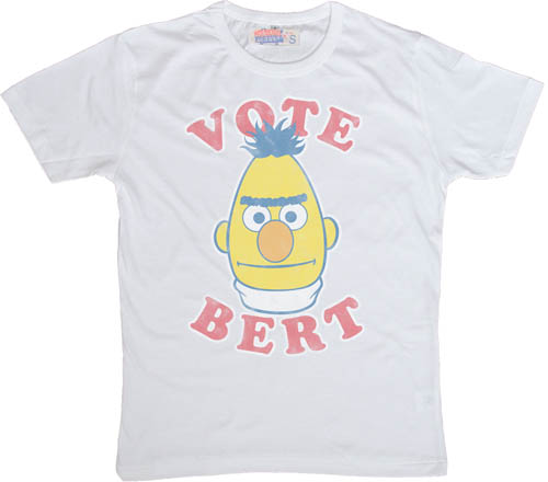 Vote Bert Menand#39;s Sesame Street T-Shirt from Famous Forever